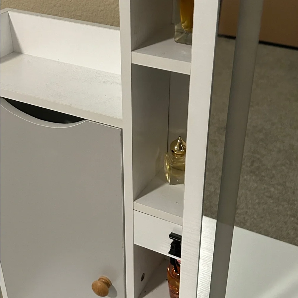 White and Gray Vanity Set with Mirror
